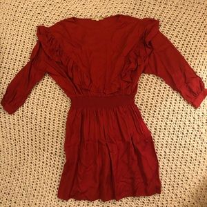 Burnt Orange/ Red  Gianni Bini Ruffle Dress
